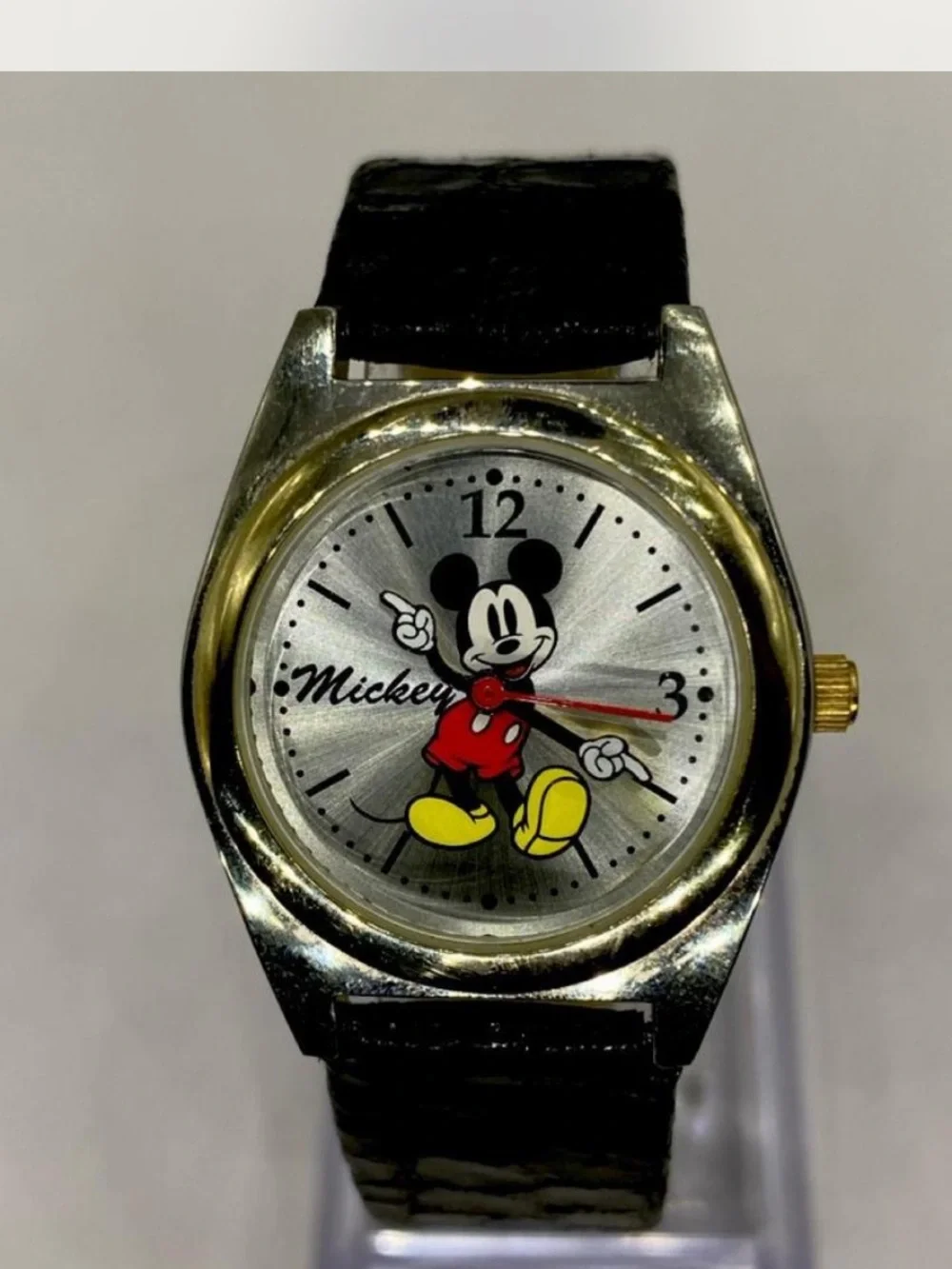 Disney *** Mickey Mouse Character Wristwatch - Gold/ silver & Black” Collectors